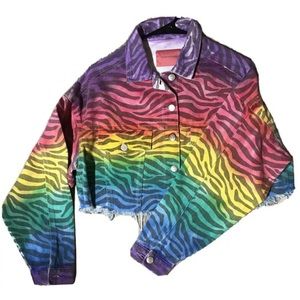 Vtg Signature Jacket Animal Print Sz S Multicolor